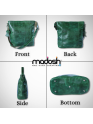  Women's Bucket Style Buffalo Leather Green Shoulder Crossbody Laptop Office Bag